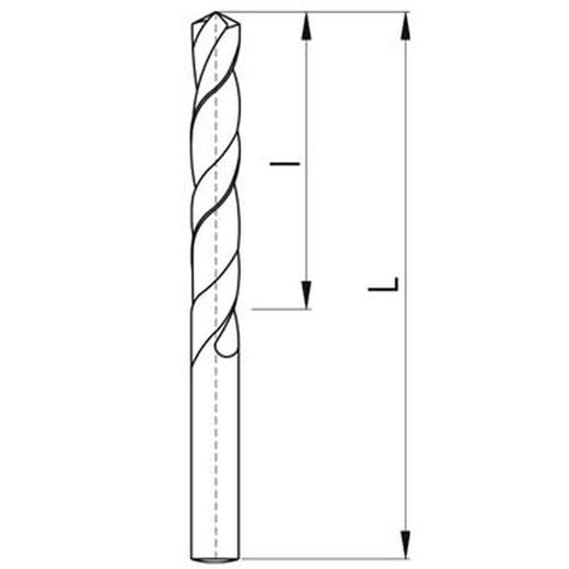 Foret HSS à queue cylindrique, série courte et coupe à droite DIN 338 N