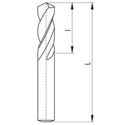 Foret HSS à queue cylindrique, série extra courte et coupe à droite DIN 1897 n