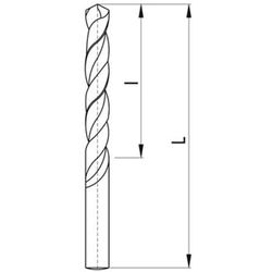 Foret HSS (5% Co) à queue cylindrique, série courte et coupe à droite DIN 338 N