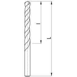 Foret HSS à queue cylindrique, série courte et coupe à droite DIN 338 W