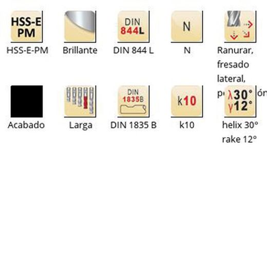 C273 - Fraises de finition Dormer HSS-E-PM brillantes DIN 1835 B à queue N DIN 844 L DIN 844 L