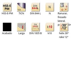 C295 - dormer hss-e-pm ticn din 1835 b shank fresas de acabado n din 844 l din 844 l