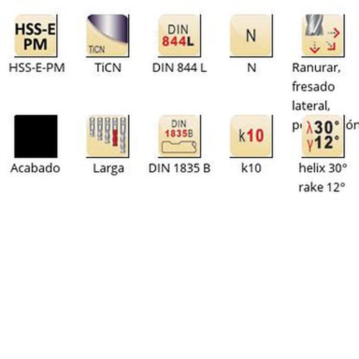C295 - dormer hss-e-pm ticn din 1835 b shank fresas de acabado n din 844 l din 844 l