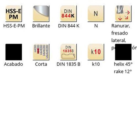 C299 - Fraises de finition Dormer HSS-E-PM brillantes DIN 1835 B à queue N DIN 844 K DIN 844 K
