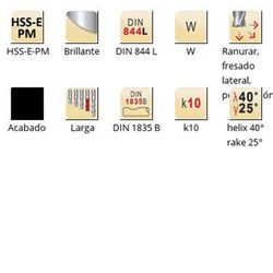 C333 - Fraises de finition Dormer HSS-E-PM brillantes DIN 1835 B à queue W DIN 844 L DIN 844 L
