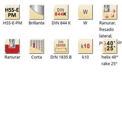 C336 - Fraises de finition Dormer HSS-E-PM brillantes DIN 1835 B à queue W DIN 844 K DIN 844 K