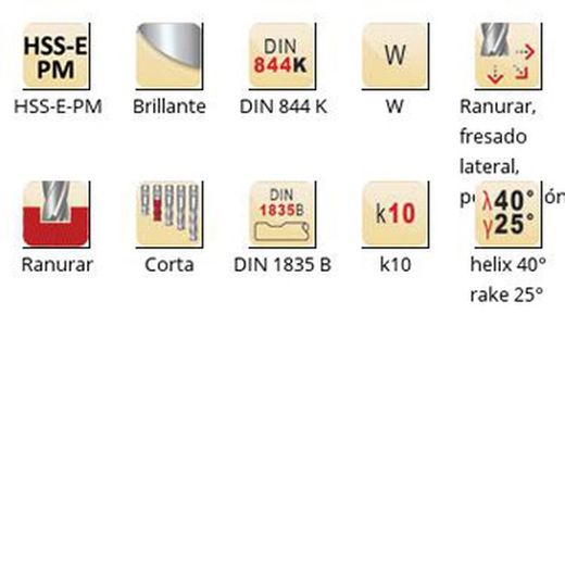C336 - Fraises de finition Dormer HSS-E-PM brillantes DIN 1835 B à queue W DIN 844 K DIN 844 K