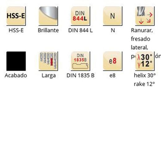 C346 - Fraises de finition Dormer HSS-E brillantes DIN 1835 B à queue N DIN 844 L DIN 844 L