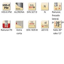 C353 - Fraises Dormer HSS-E-PM Alcrona DIN 1835 B à queue DIN 327 D DIN 327 D