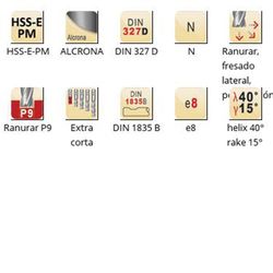 C367 - Fraises Dormer HSS-E-PM Alcrona DIN 1835 B à queue DIN 327 D DIN 327 D