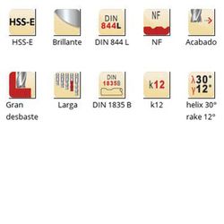 C403 - Fraises d'ébauche Dormer HSS-E brillantes DIN 1835 B, queue NF DIN 844 L DIN 844 L