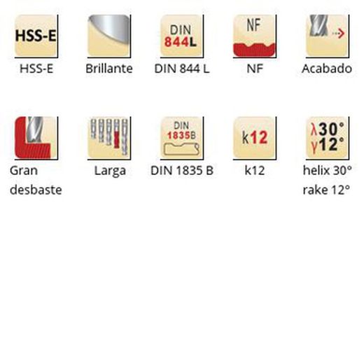 C403 - Fraises d'ébauche Dormer HSS-E brillantes DIN 1835 B, queue NF DIN 844 L DIN 844 L