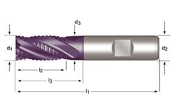 C413 - Fraises d'ébauche Dormer HSS-E TiCN DIN 1835 B à queue NF DIN 844 K DIN 844 K