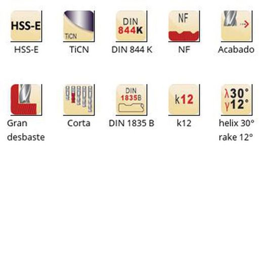 C413 - Fraises d'ébauche Dormer HSS-E TiCN DIN 1835 B à queue NF DIN 844 K DIN 844 K