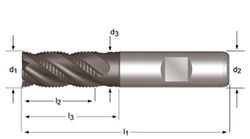 C428 - Fraises d'ébauche Dormer HSS-E-PM Alcrona DIN 1835 B à queue HRA DIN 844 K DIN 844 K
