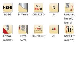 C500 - Fraises à bout hémisphérique Dormer HSS-E brillantes DIN 1835 B, queue N DIN 327 D DIN 327 D