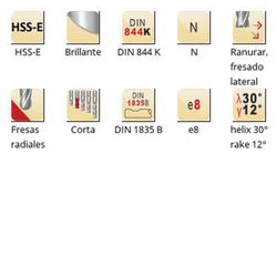 C505 - Fraises à bout hémisphérique Dormer HSS-E brillantes DIN 1835 B, DIN 844 K DIN 844 K
