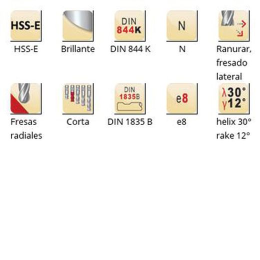 C505 - Fraises à bout hémisphérique Dormer HSS-E brillantes DIN 1835 B, DIN 844 K DIN 844 K