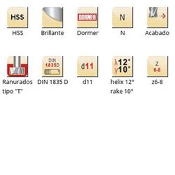 C810 - Fraises Dormer HSS brillantes DIN 1835 à queue en D et à queue en T N lucarne lucarne