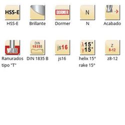 C825 - Fraises Dormer HSS-E brillantes DIN 1835 B à queue en T N lucarne lucarne
