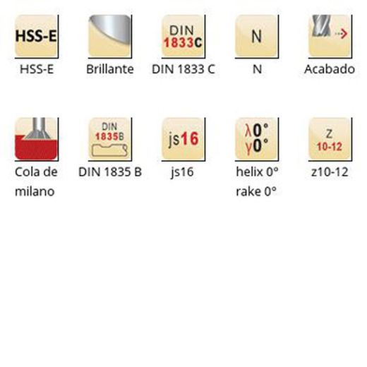 C830 - Fraises à queue d'aronde Dormer HSS-E brillantes DIN 1835 B DIN 1833 C DIN 1833 C
