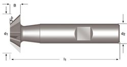 C831 - Fraise à queue d'aronde inversée Dormer HSS-E brillante DIN 1835 B DIN 1833 D DIN 1833 D