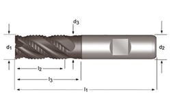 C908 - Fraises d'ébauche Dormer HSS-E-PM Alcrona DIN 1835 B à queue NRA DIN 844 K DIN 844 K