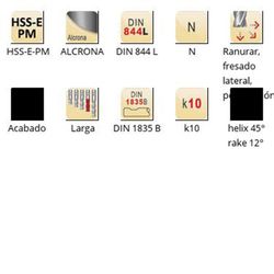 C920 - Fraises de finition à queue Dormer HSS-E-PM Alcrona DIN 1835 B N DIN 844 L DIN 844 L