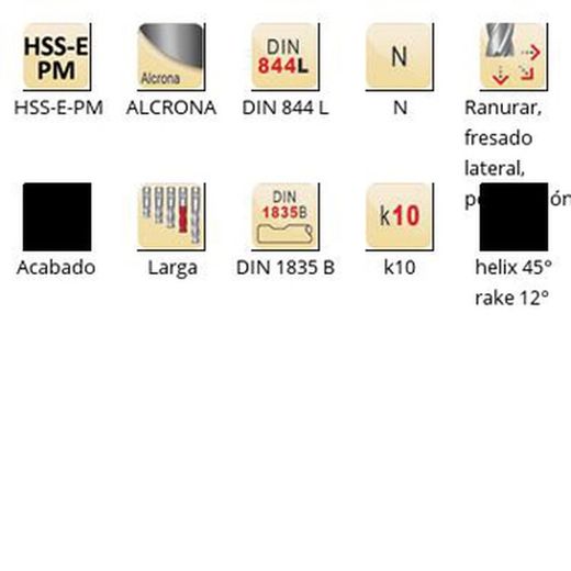 C920 - Fraises de finition à queue Dormer HSS-E-PM Alcrona DIN 1835 B N DIN 844 L DIN 844 L