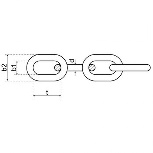 Chaîne à maillons courts (din 766) en acier inoxydable A4