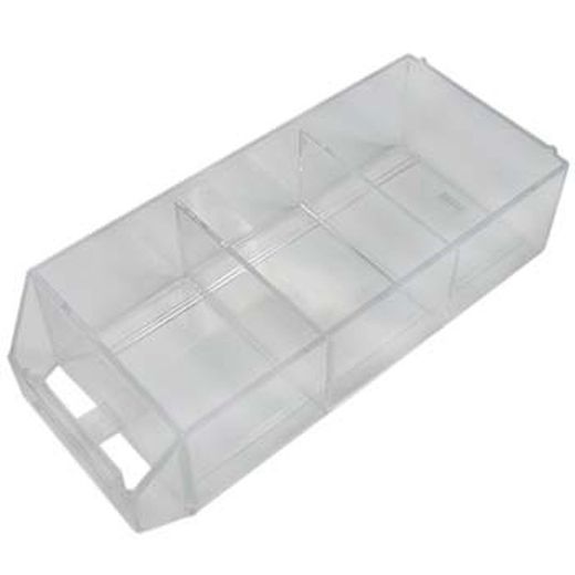 Cajón transparente con compartimentos para estantes clasificadores