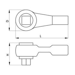 Cliquet sans poignée avec carré conducteur 3/4"