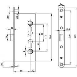 Serrure coupe-feu sans cylindre Tesa CF-60