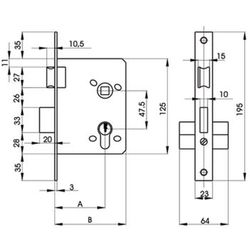 Serrure à mortaiser 5801 hl