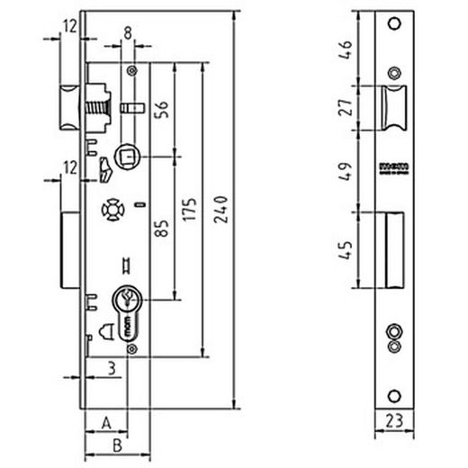 Cerradura embutir con cilindro mcm 2650