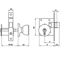 Cerradura embutir de pomo mcm 1561