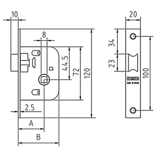 Serrure à mortaiser mcm 1510