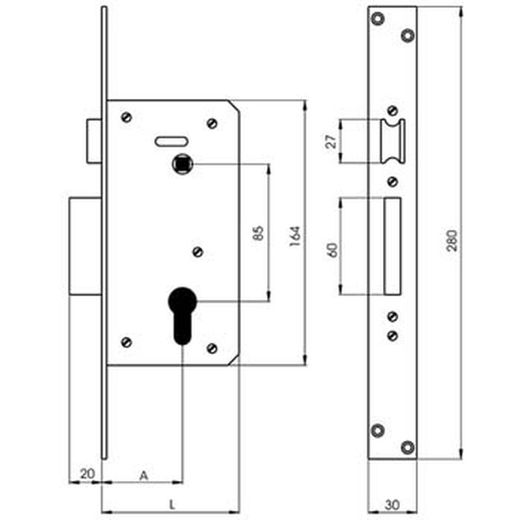 Cerradura embutir seguridad mod.3001 sin cilindro
