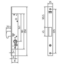 Cerradura embutir sin cilindro mcm 1449