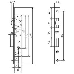 Serrure à mortaiser sans cylindre mcm 1551