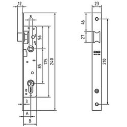 Serrure à mortaiser sans cylindre mcm 1553