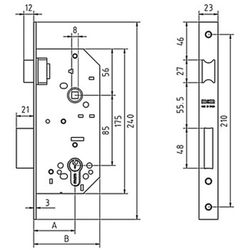 Cerradura embutir sin cilindro mcm 1601