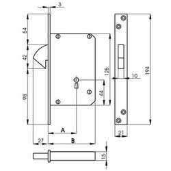 Serrure à crochet coulissant.86