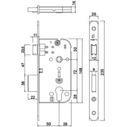 Cerradura para puertas de chapa