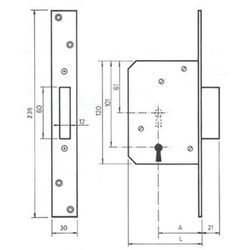 Serrure à larder de sécurité mod.1002