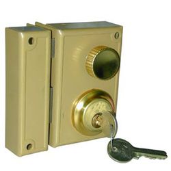 Serrure en applique avec loquet et poignée jis 37