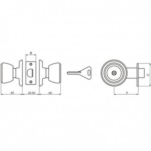 Cerradura tubular de pomo mcm 508