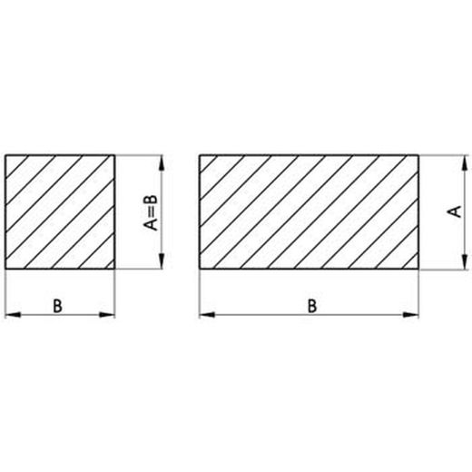 Clé ou cale en acier DIN-6880, longueur 1 mètre, acier inoxydable A4.