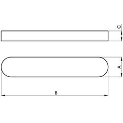 Clé de réglage DIN-6885 A, type haut, en acier (c45k).
