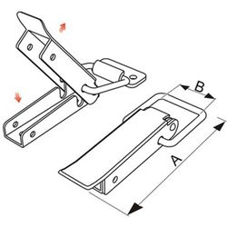 Serrure pour boîtes avec crochet plat en acier inoxydable
